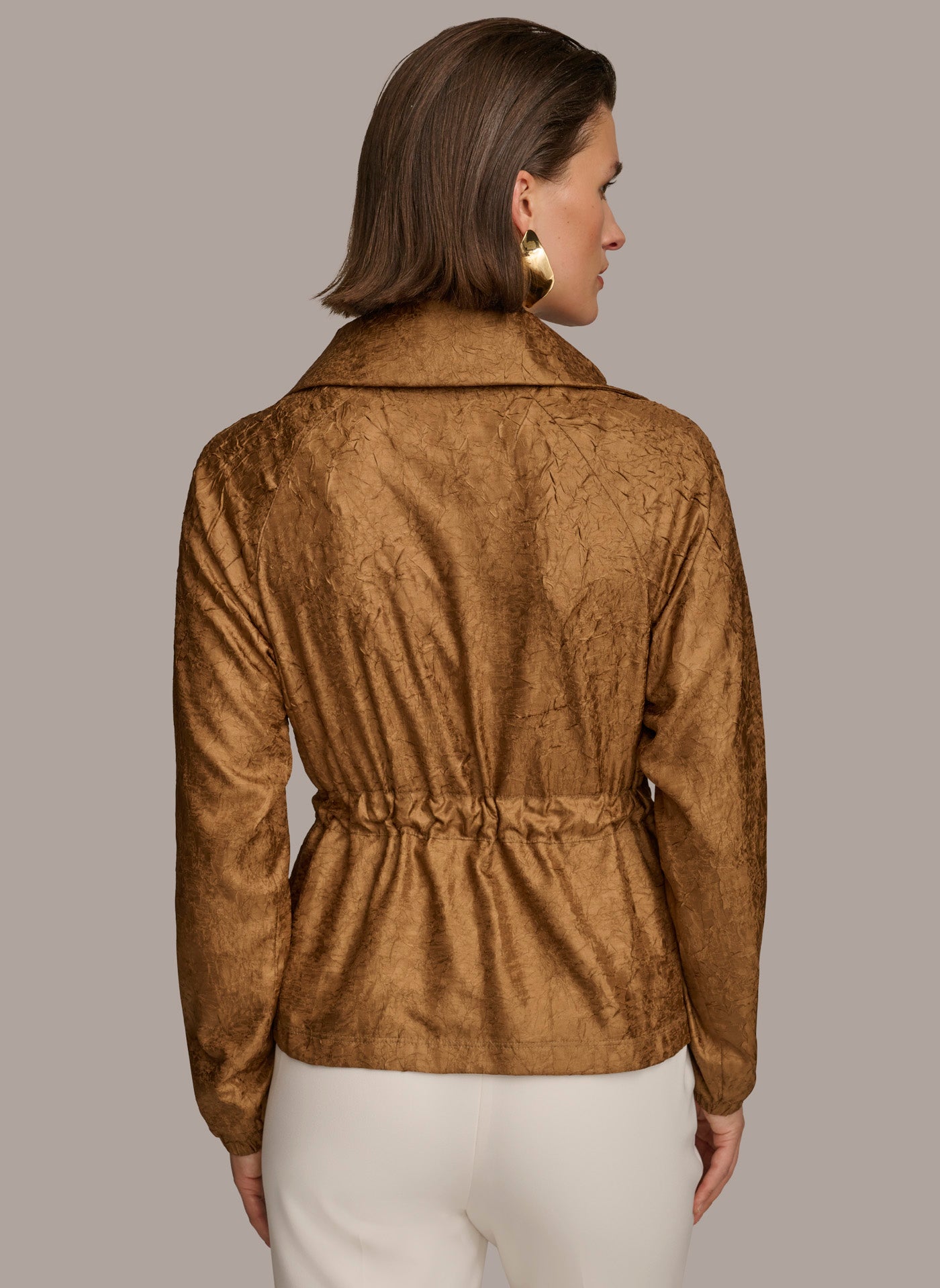 (image for) REFINED TEXTURE BELTED WRAP JACKET